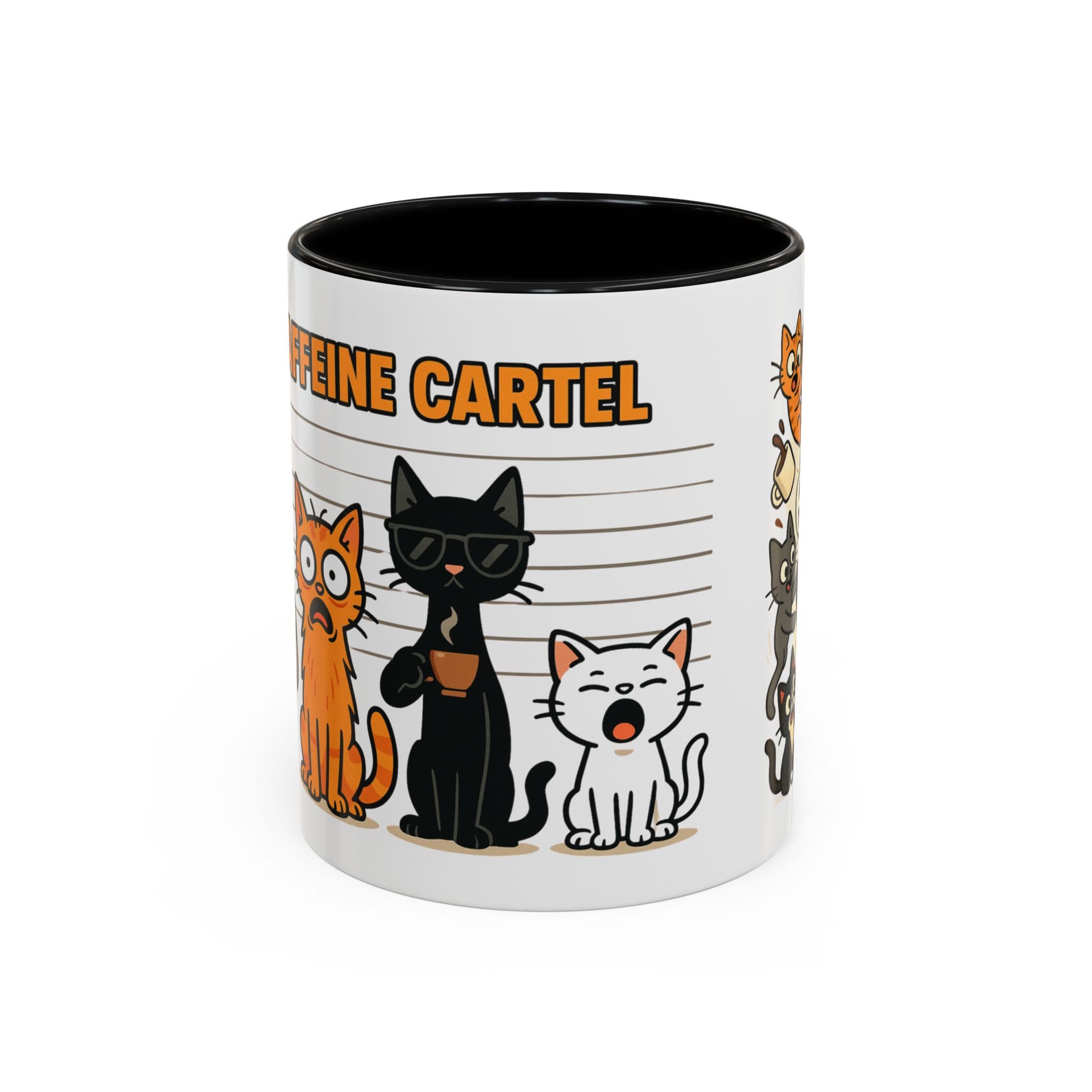 Cat Mug Funny Coffee Gift for Cat Lovers The Caffeine Cartel Cartoon Cat Gang Cup Work from Home Humor AlvixVerse Made to Order 11oz